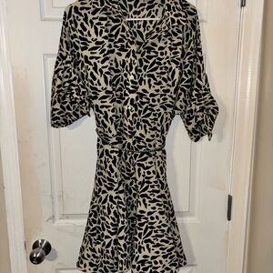 Black and creme Patterned Dress